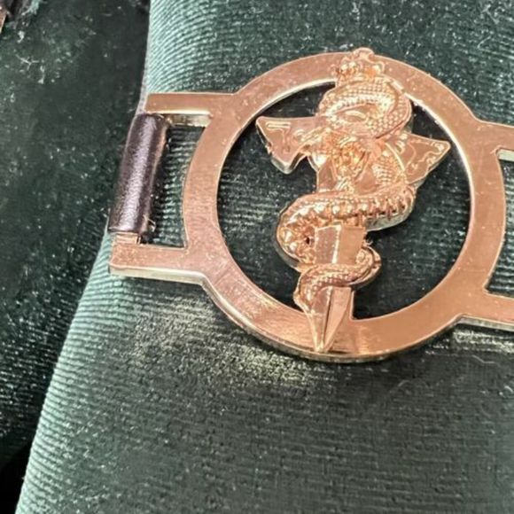 Harpelunde Medical Symbol Buckle Dress Shoes Green Velvet Loafers Men’s Size 10 - Picture 3 of 11